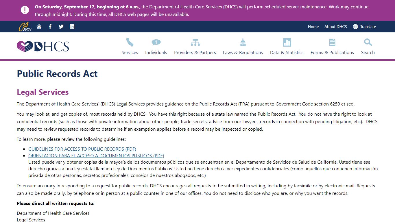 Public Records Act - California